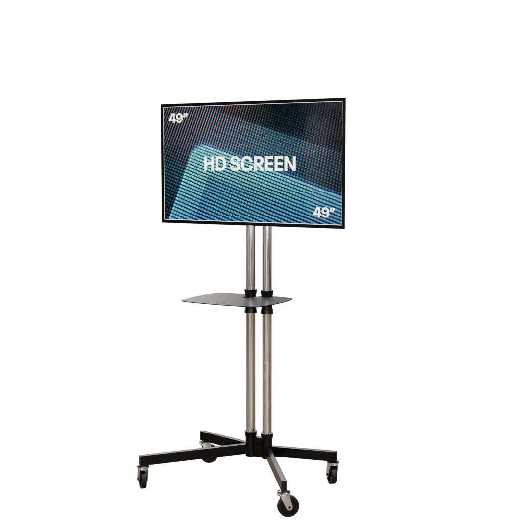 49″ Screen + 2M High Stand & Shelf