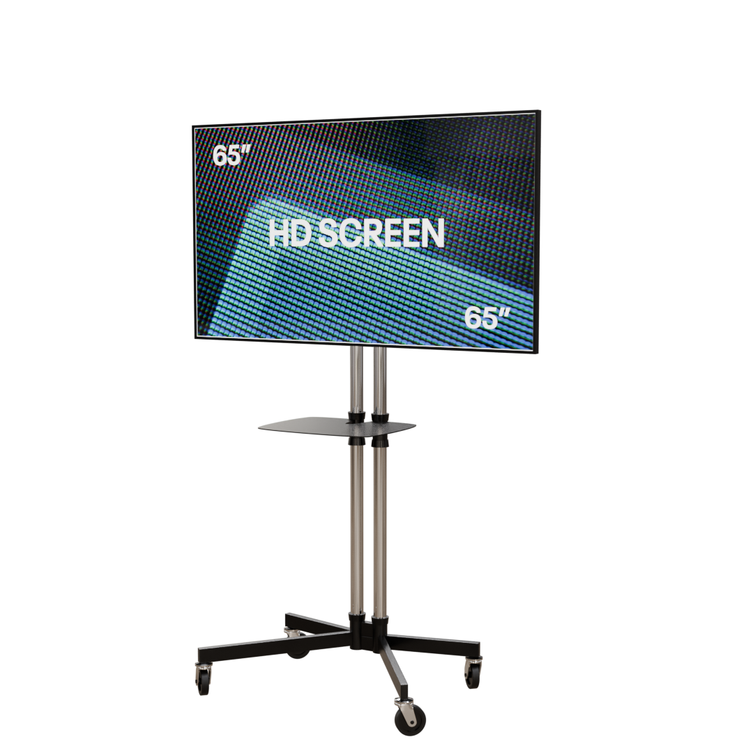 65″ Screen + 2M High Stand & Shelf
