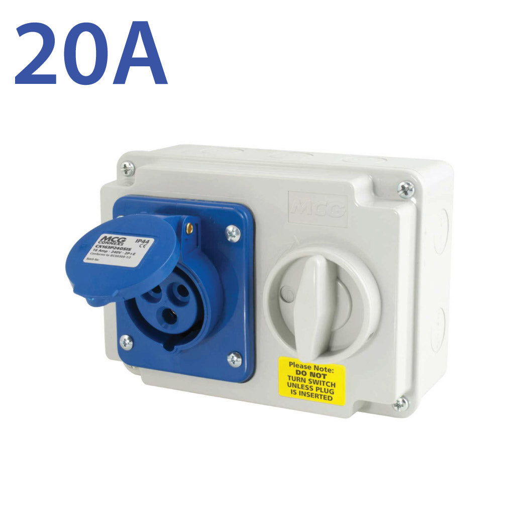 Mains supply – 20A single phase (4kW max)